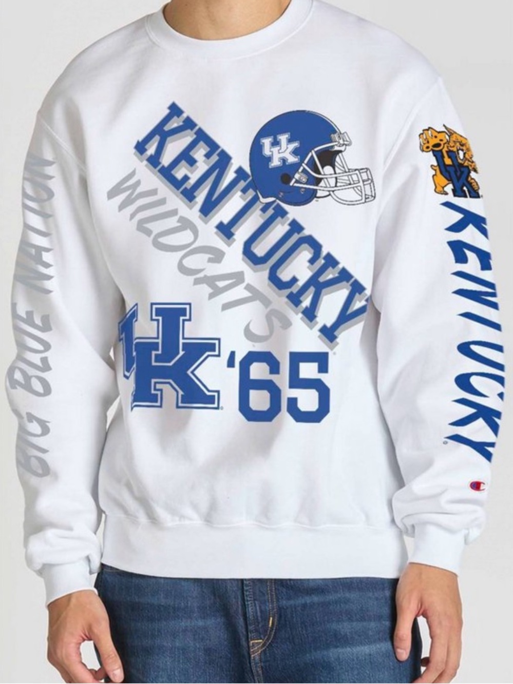 NCAA Kentucky Wildcats Men's Champion White
Crew Neck Sweatshirt